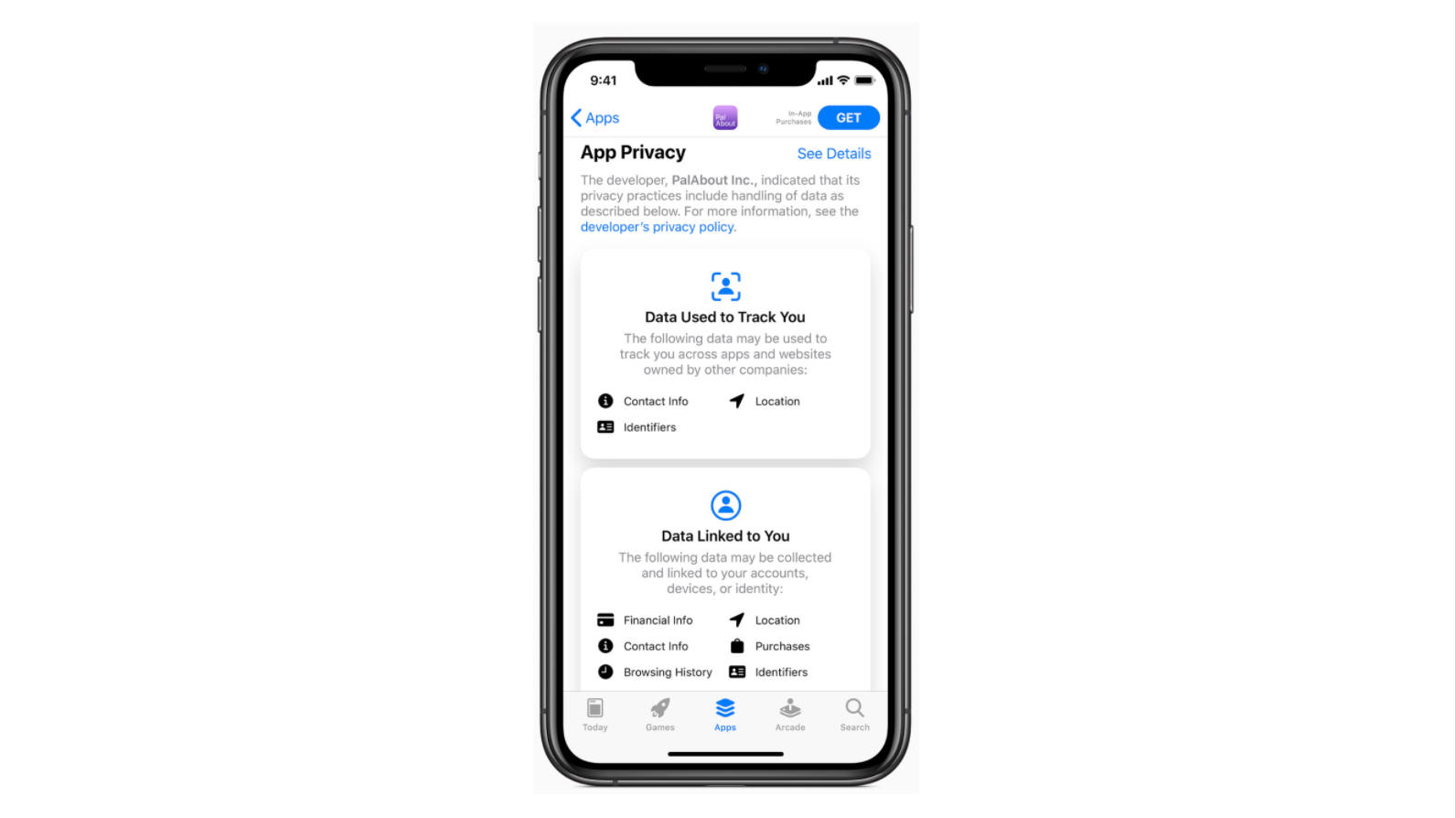 The new privacy section on the app store product page was unveiled by Apple during the last WWDC event
